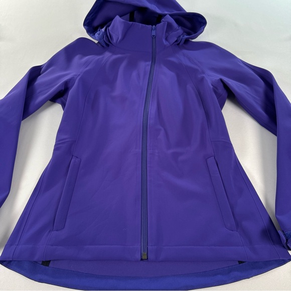 Athleta Glacier Soft Shell Jacket Women’s Small Purple Hooded Activewear EUC - Picture 3 of 9